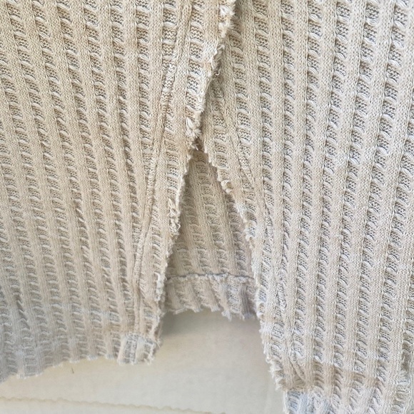 NWT Free People XS Cream Juicy Cowl Neck Long Sleeve Waffle Knit thermal top - Picture 5 of 8